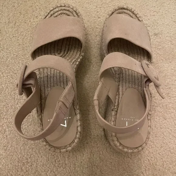 EUC Marc Fisher Rex Platform Espadrille Wedge Sandal - Picture 6 of 11